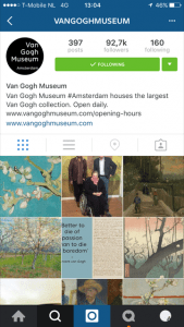 10 grootste musea op instagram - van gogh museum
